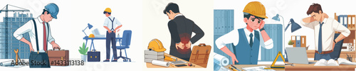 architect character vector back pain