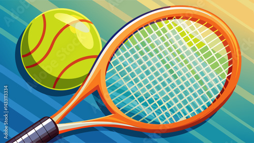 tennis racket and ball