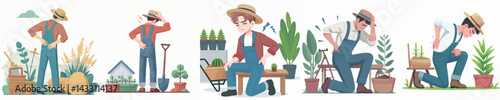vector character farmer with back pain