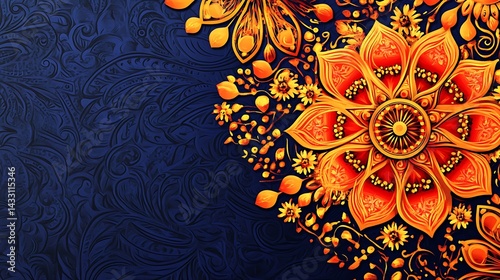 Ornate Floral Design Background (3)