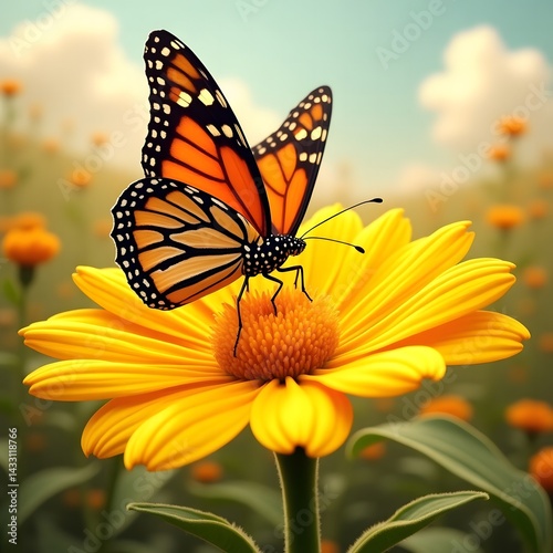 butterfly on a yellow flower