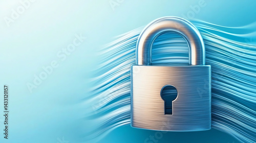 Wallpaper Mural A secure padlock symbolizing data protection and cybersecurity against digital threats in a modern abstract design. Torontodigital.ca