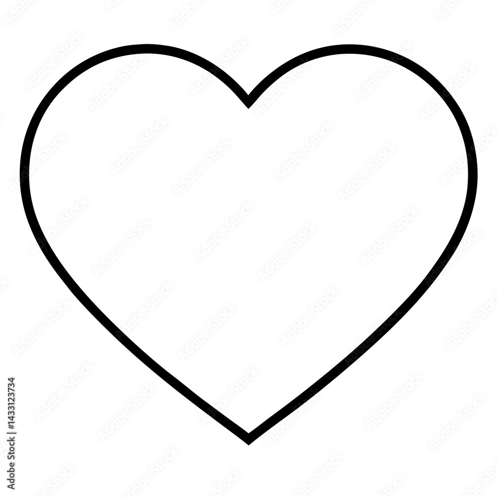 Outline heart icon in a simple minimalist design Outline heart icon in a simple minimalist design