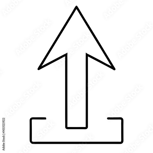 Outline upward arrow icon indicating upload functionality in a minimalist design