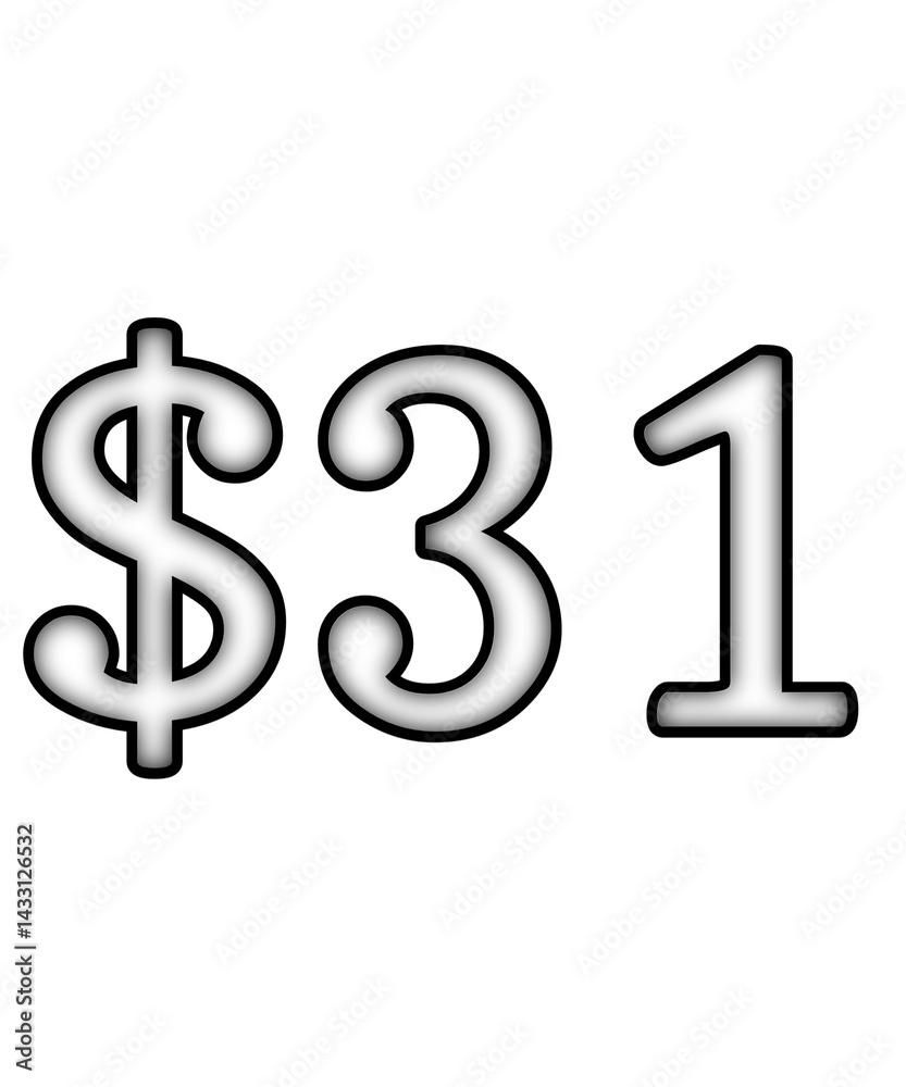 Obraz premium dollar sign on a white background $31