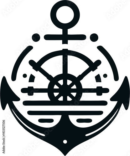 Vintage nautical anchor, a metal symbol of the sea, isolated as a vector illustration on white