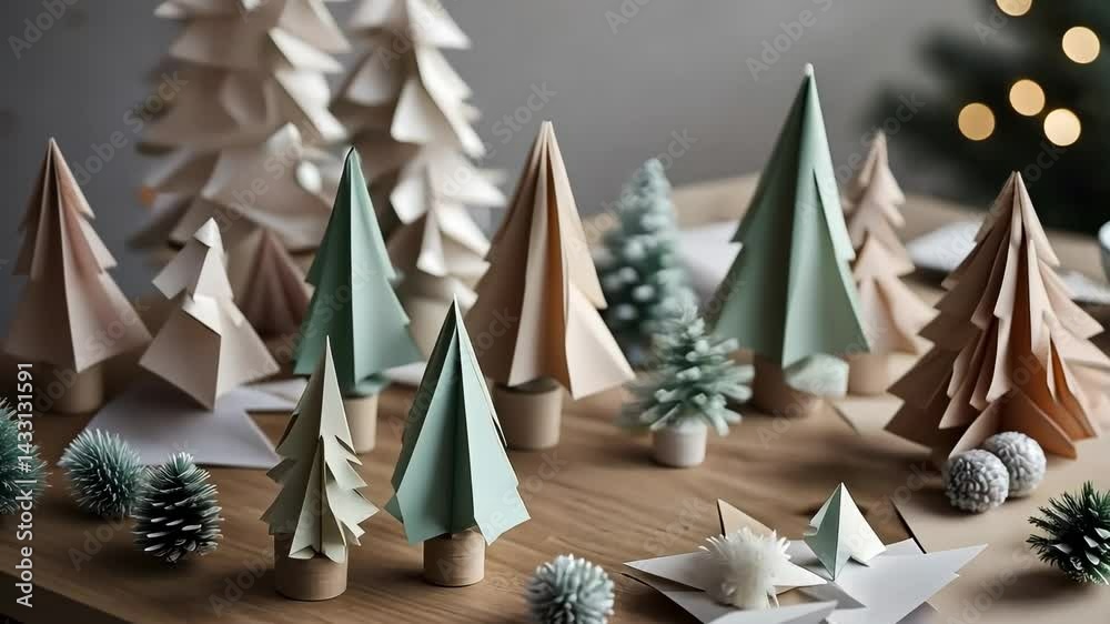 Minimalist Christmas tree arrangement in Scandinavian style