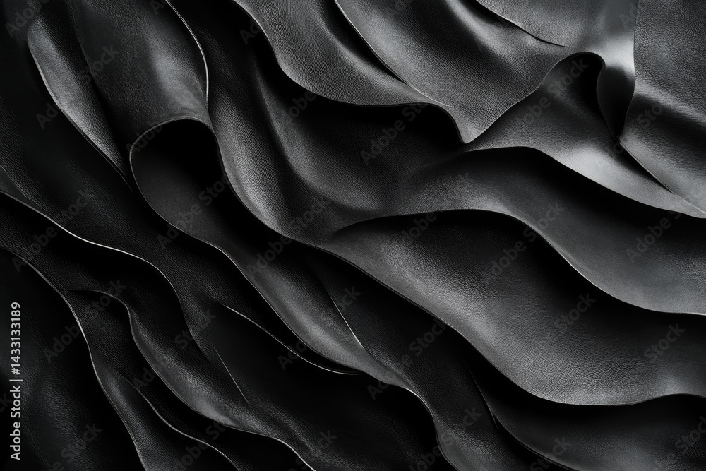Obraz premium Dark, textured folds of a draped material.