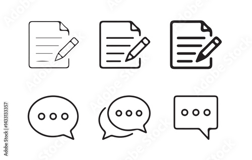 Text Message or document icon. Speech bubble collection. vector illustration eps 10
