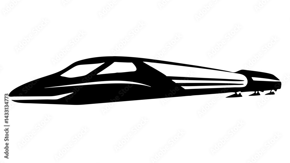 High speed train silhouette on tranparent background High speed train silhouette on tranparent background