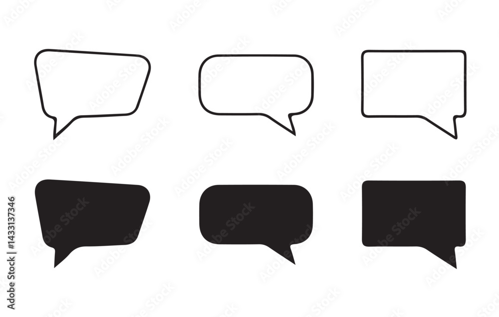 Fototapeta premium Black Speech bubble icon set. Chat message signs. Talk bubble icon collection. Vector illustration eps 10
