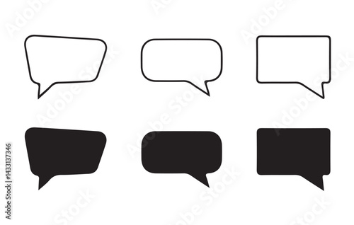 Black Speech bubble icon set. Chat message signs. Talk bubble icon collection. Vector illustration eps 10