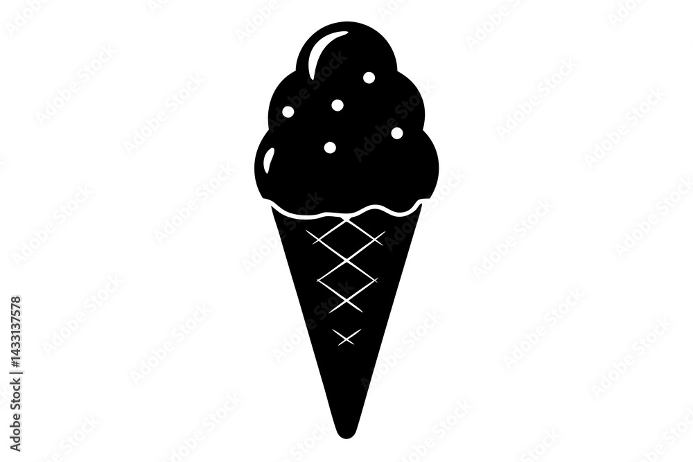 ice cream cone silhouette vector illustration ice cream cone silhouette vector illustration