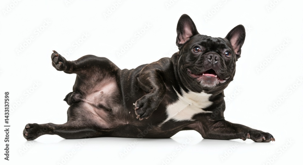 Obraz premium Funny French Bulldog isolated on white background
