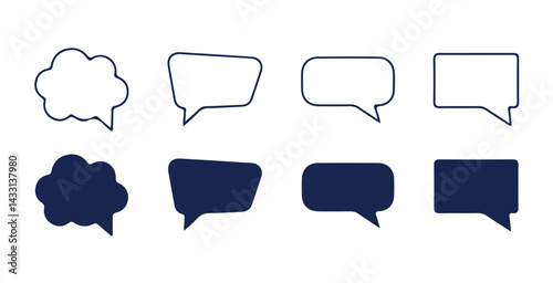 Black Speech bubble icon set. Chat message signs. Talk bubble icon collection. Vector illustration eps 10