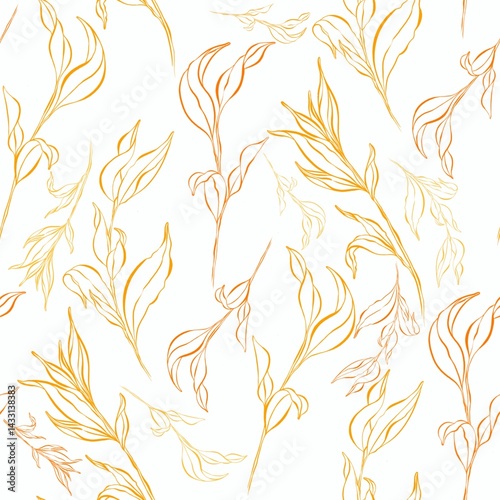 A minimalist leaf pattern featuring clean lines and subtle organic shapes, perfect for modern designs, Scandi-inspired decor, and nature-themed branding.