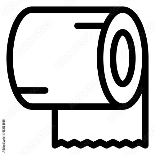 tissue roll for toilet outline icon and illustration