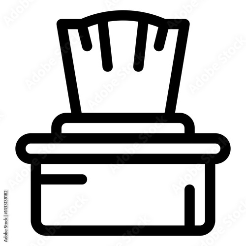 box on tissue outline icon and illustration