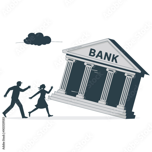 Bankruptcy Crisis Concept - Clean Vector Art.
