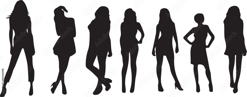 Female Model Silhouette Striking Pose Female Model Silhouette Striking Pose