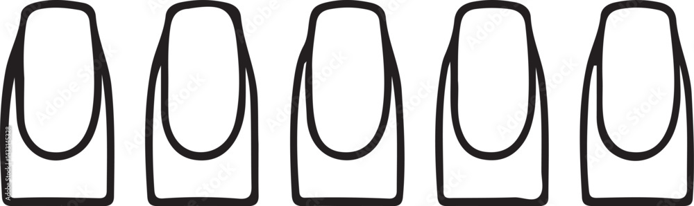 Squoval Nail Vector Art Design