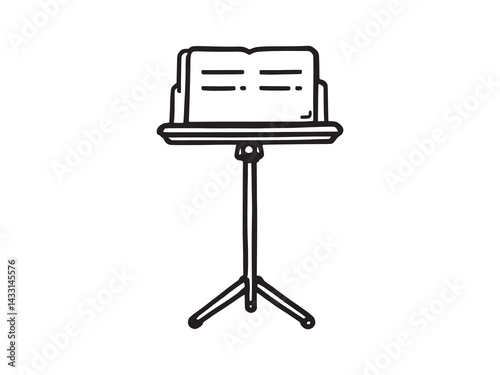 Instrument stand line art sketch design