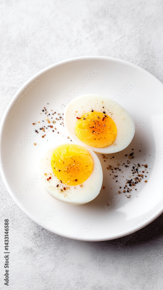 Perfectly cooked eggs with vibrant yolk Perfectly cooked eggs with vibrant yolk