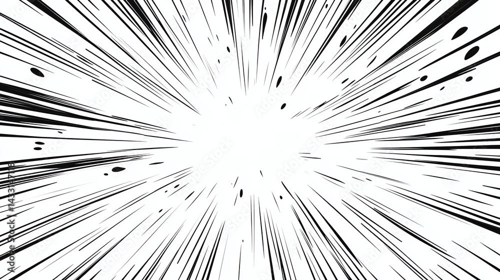 Naklejka premium Speed Lines Background: Comic Book Radial Burst Effect