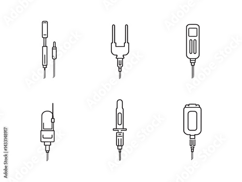IV catheter stand line art graphic