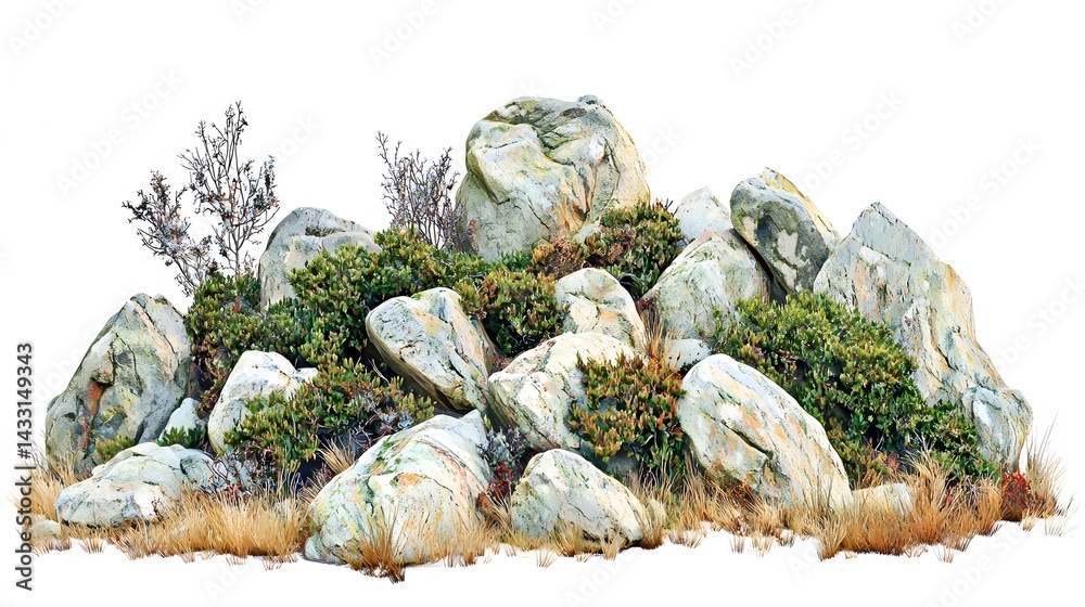 Rock Formation Surrounded by Lush Greenery in a Natural Outdoor Setting Rock Formation Surrounded by Lush Greenery in a Natural Outdoor Setting