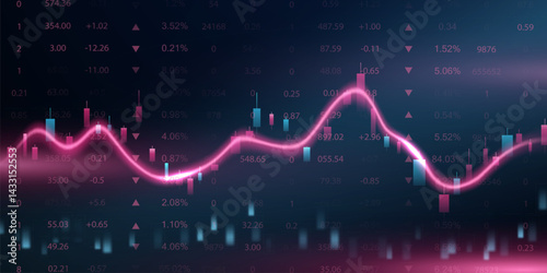 business vector illustration design Stock market charts or Forex trading charts for business and finance ideas.