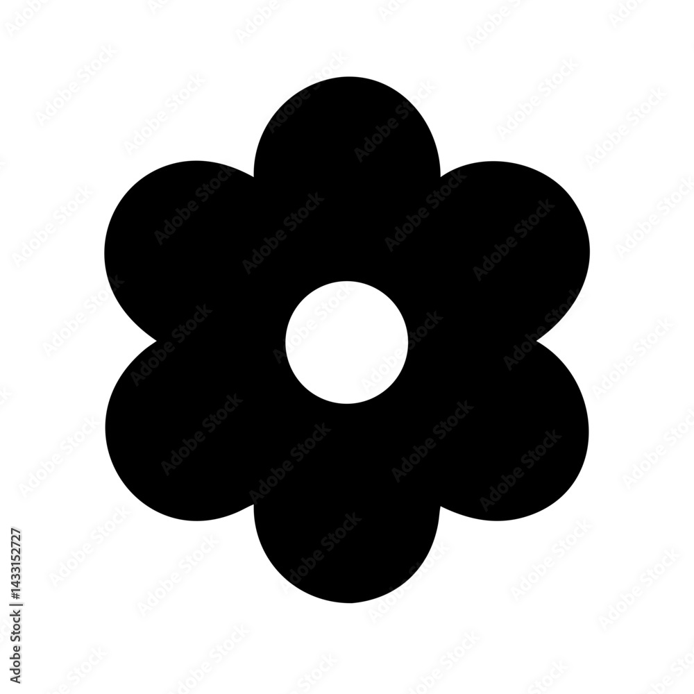 Violet Flower Icon Vector