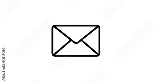 Simple Minimalist Envelope Icon: Clean Line Art Design