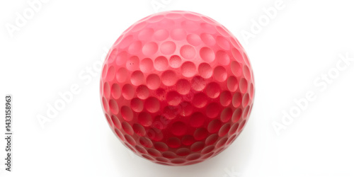 round red golf ball isolated on white background