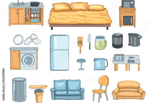 home appliances vector art