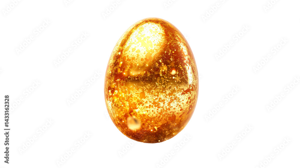 Shiny golden egg with sparkling texture Shiny golden egg with sparkling texture