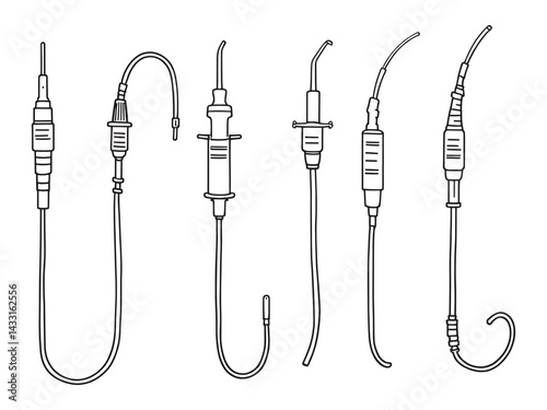 Nasogastric tube line art hospital equipment