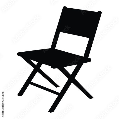Folding chair silhouette vector illustration 