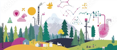 visuals showing environmental applications of proteomics like pollutant detection and ecosystem monitoring