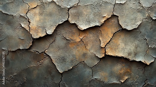 Textured Cracked Surface with Deep Fissures
