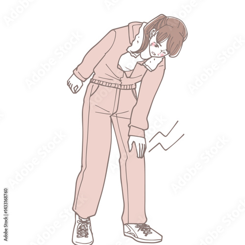 膝が痛い女性のイラスト