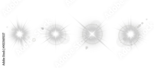 Golden sunlight beam glows on transparent clear canvas. Realistic light ray overlays enhance digital illustrations. Sun flare ring adds warmth and visual energy. Natural light transition softens edges