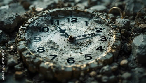 Wallpaper Mural Clock Mechanism Breaking Apart and Exploding, Artistic Representation of the Passage of Time Torontodigital.ca