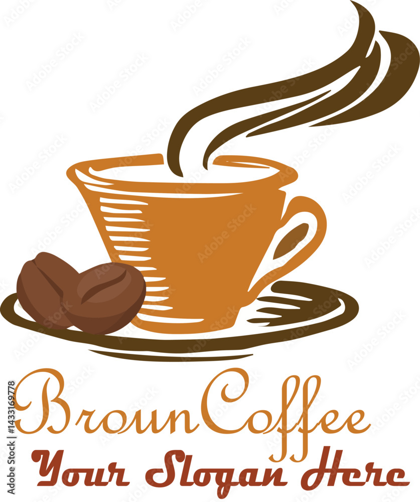 Obraz premium Broun Coffee Logo