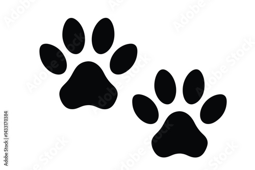 Paw Print Silhouette | Animal Footprint Clipart | Pet Lover Vector Design