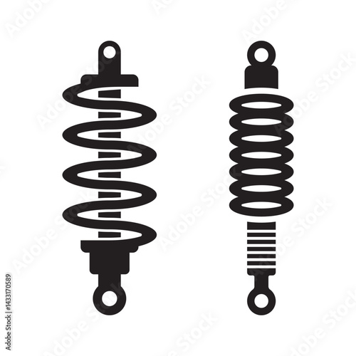 Adaptive suspension dampers silhouette vector illustration