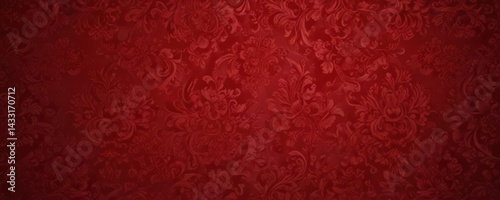 Crimson damask backdrop, opulent floral swirls  Deep red, high-resolution detail , high resolution, decor, floral
