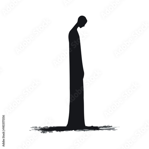 Silent Figure In Long Dark Robe