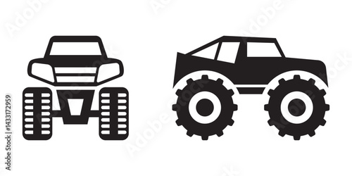 Vector artwork of monster truck silhouettes