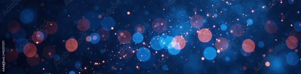 Sparkling glitter bokeh against a dark blue night sky with light art, sky, night, light
